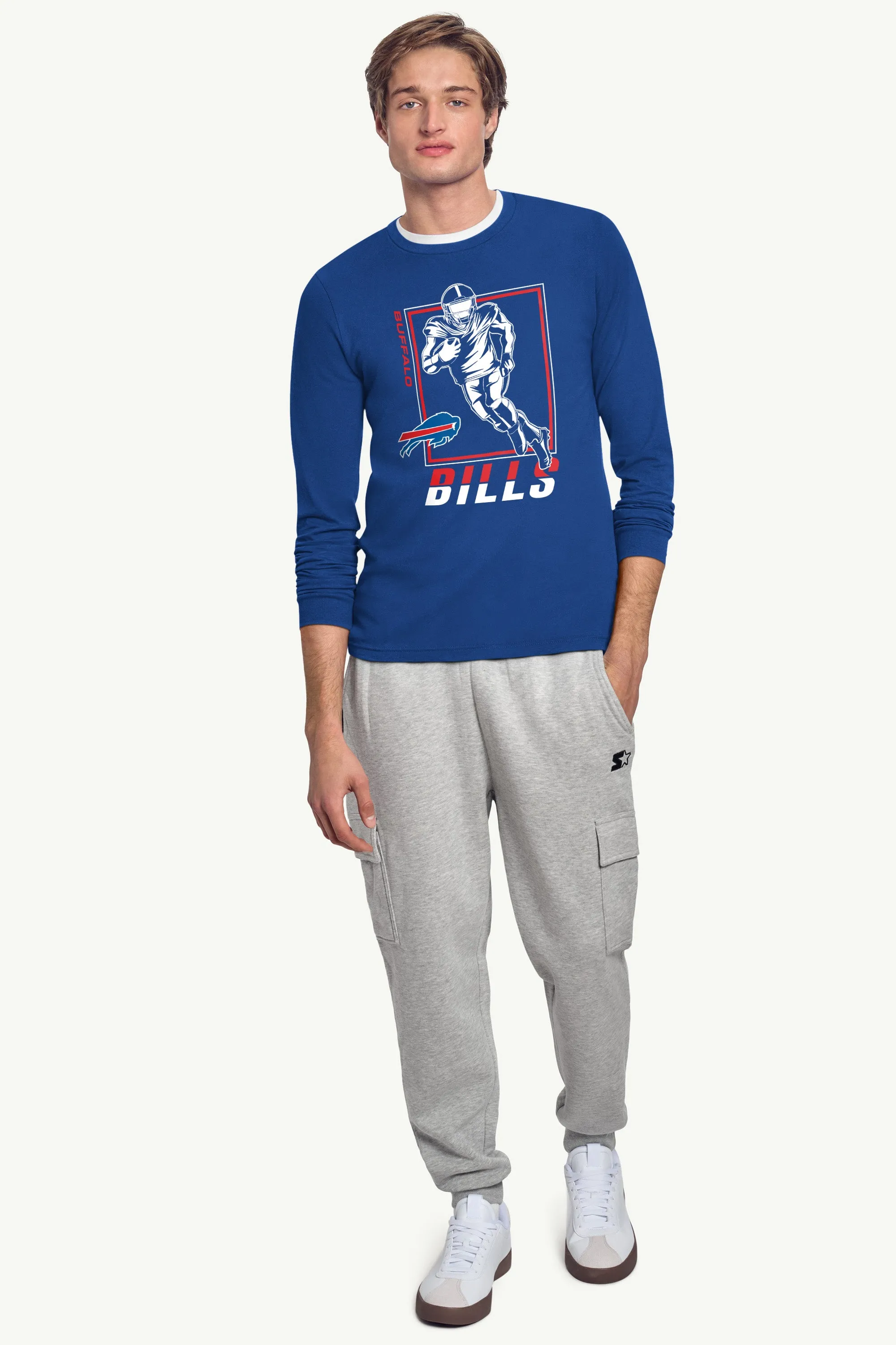 MENS BUFFALO BILLS PLAYER GRID LONG SLEEVE T SHIRT sold by Starter product image thumbnail 3