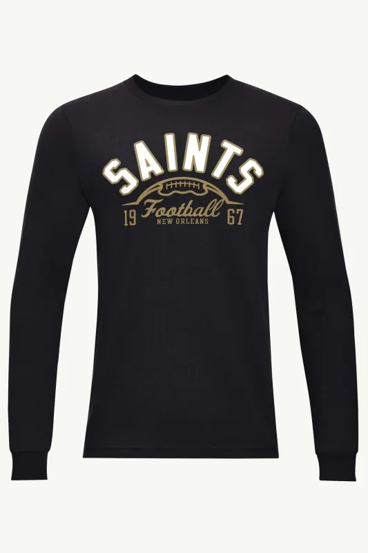 MENS NEW ORLEANS SAINTS HALF BALL LONG SLEEVE T SHIRT sold by Starter