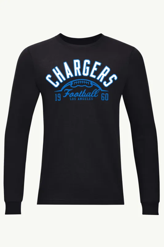 MENS LOS ANGELES CHARGERS HALF BALL LONG SLEEVE T SHIRT made by Starter