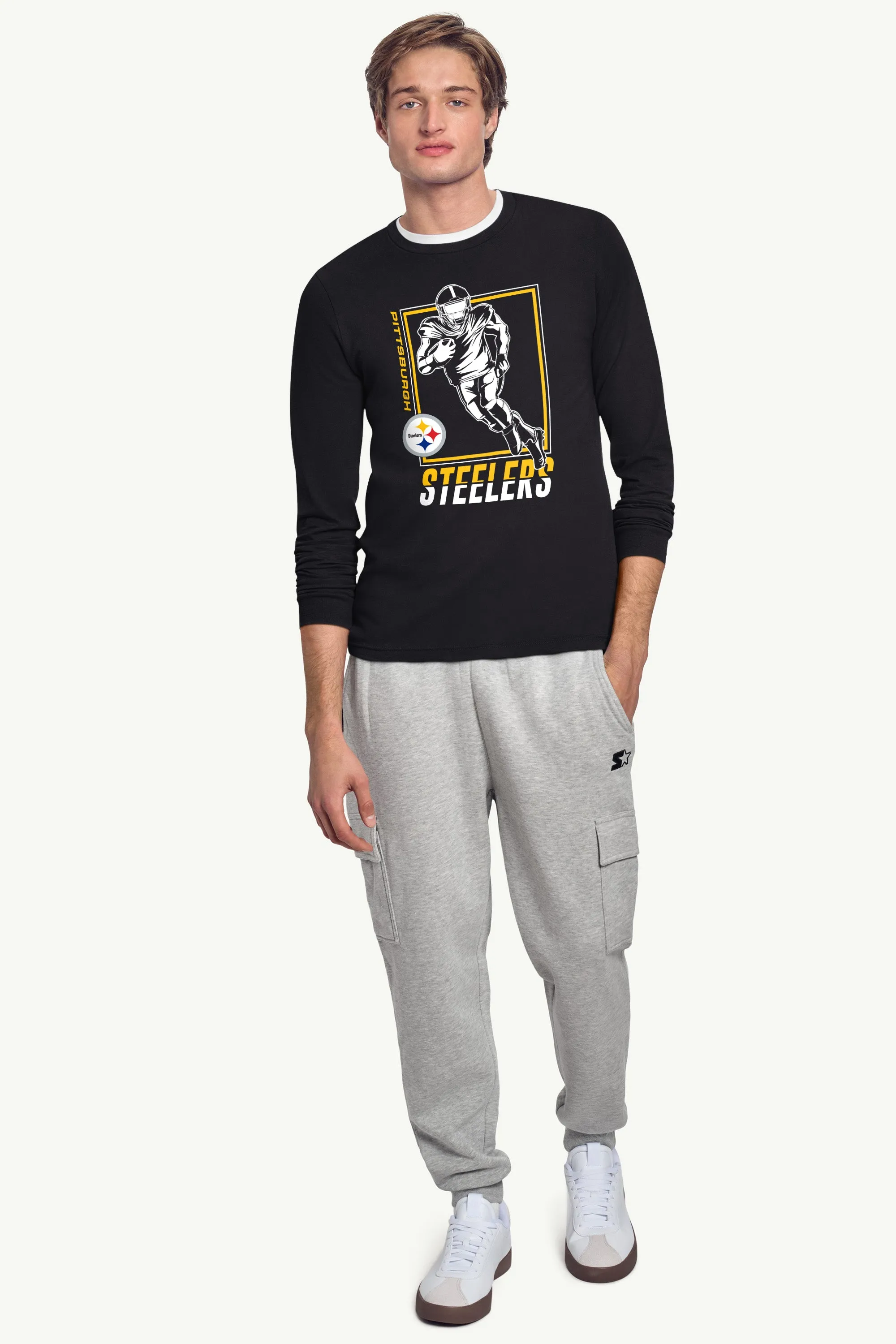 MENS PITTSBURGH STEELERS PLAYER GRID TEAM LONG SLEEVE T SHIRT sold by Starter product image thumbnail 3
