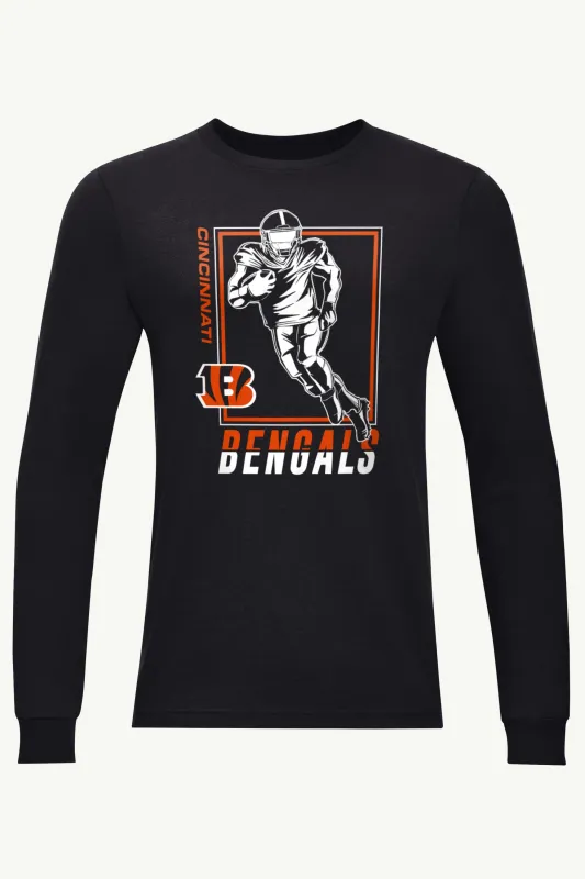 MENS CINCINNATI BENGALS PLAYER GRID LONG SLEEVE T SHIRT made by Starter