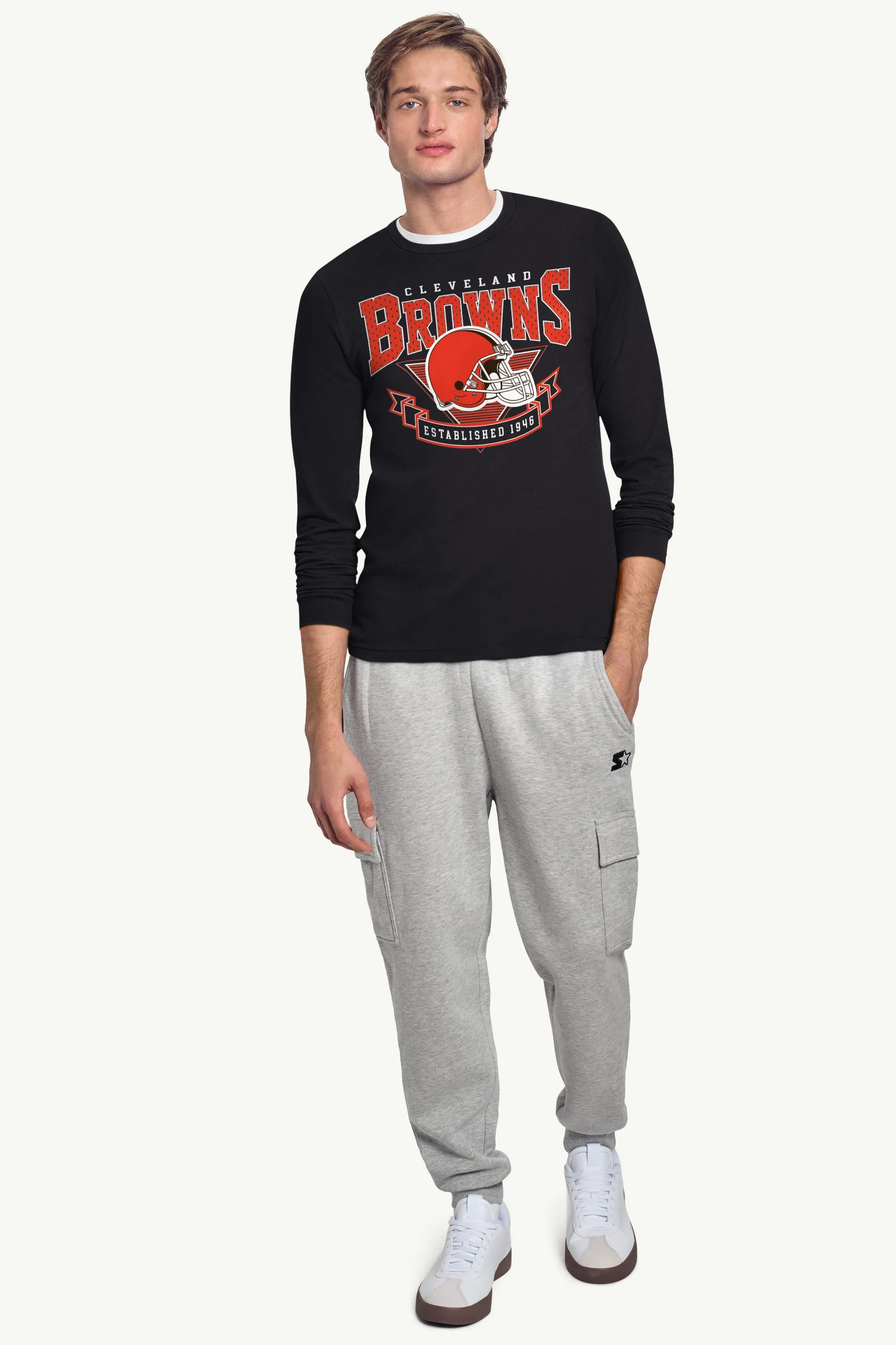 MENS CLEVELAND BROWNS 80's INSPIRED LONG SLEEVE T SHIRT sold by Starter product image thumbnail 3