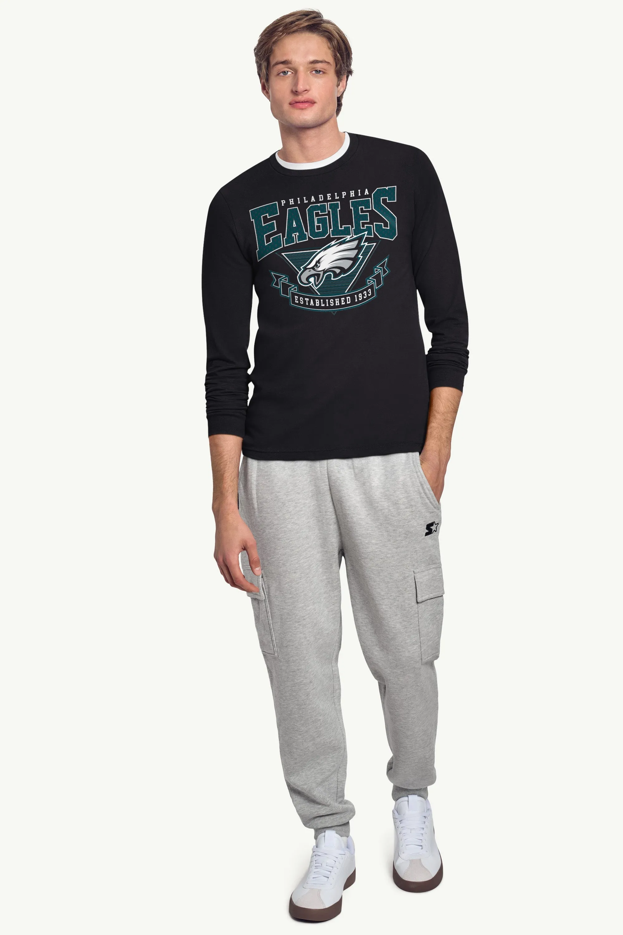 MENS PHILADELPHIA EAGLES 80's INSPIRED LONG SLEEVE T SHIRT sold by Starter product image thumbnail 3