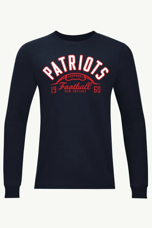MENS NEW ENGLAND PATRIOTS HALF BALL LONG SLEEVE T SHIRT made by Starter