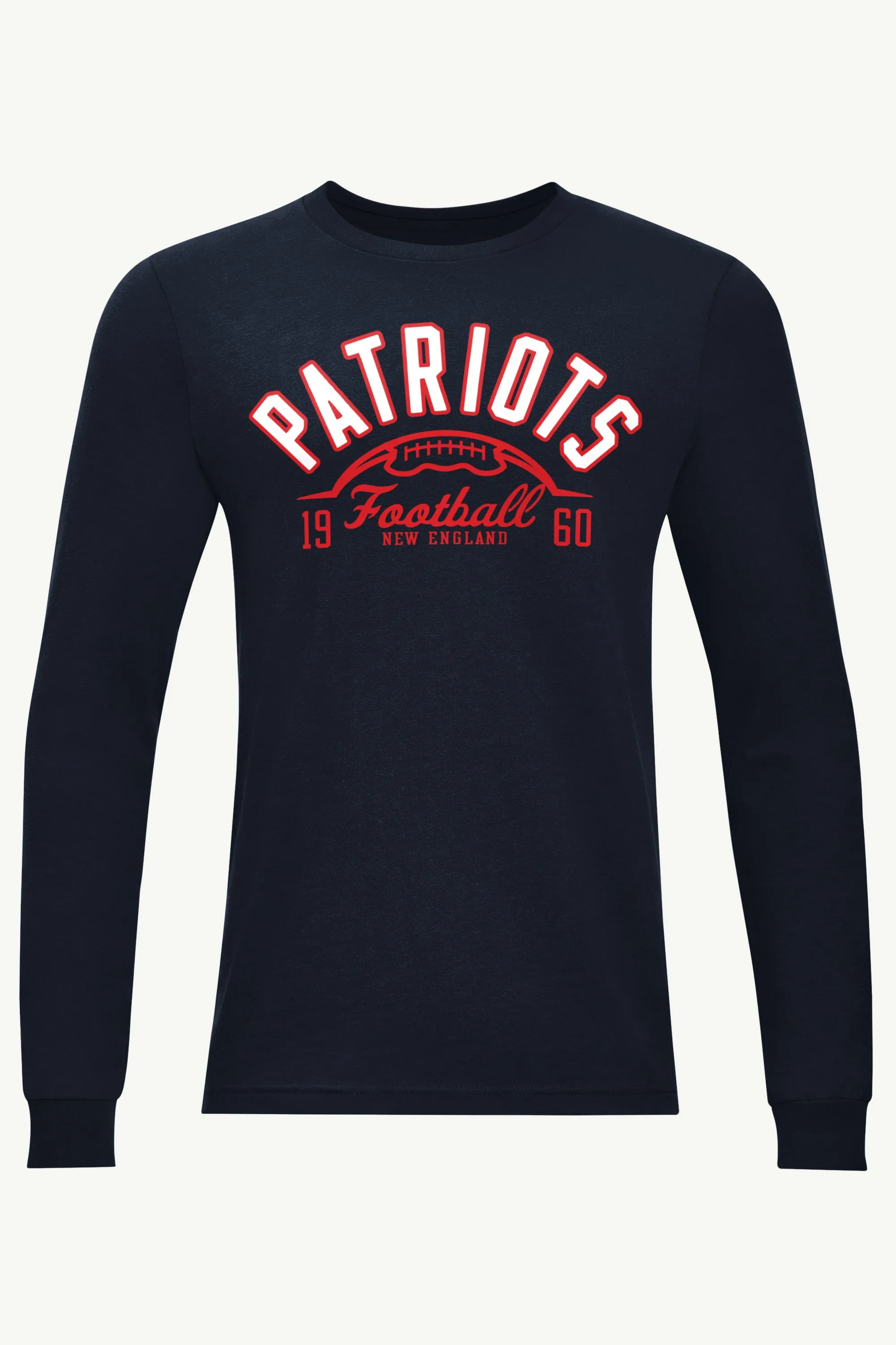 MENS NEW ENGLAND PATRIOTS HALF BALL LONG SLEEVE T SHIRT sold by Starter