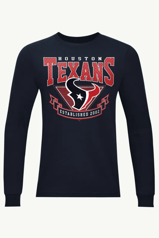 MENS HOUSTON TEXANS 80's INSPIRED LONG SLEEVE T SHIRT made by Starter