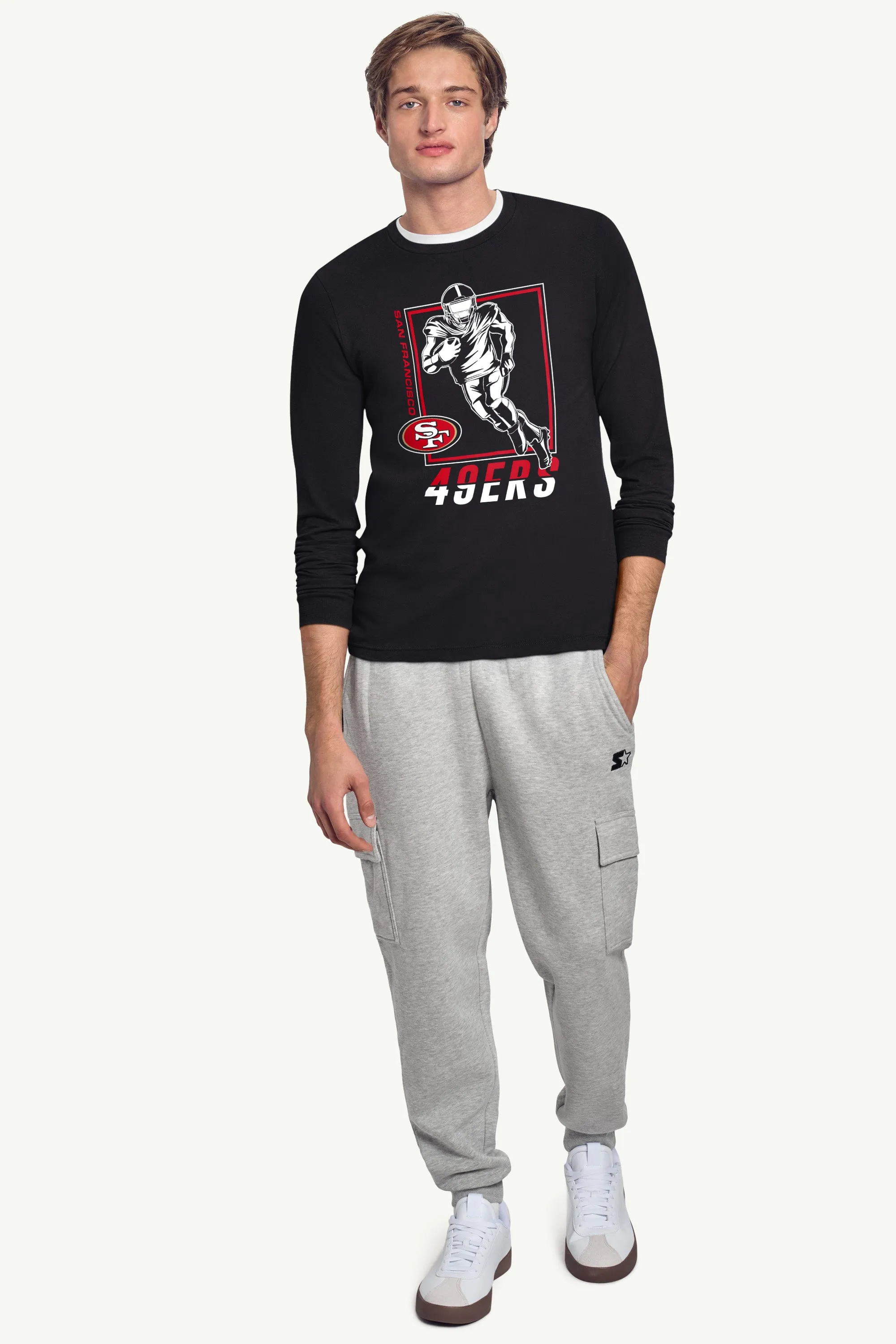 MENS SAN FRANCISCO 49ERs PLAYER GRID TEAM LONG SLEEVE T SHIRT sold by Starter product image thumbnail 3