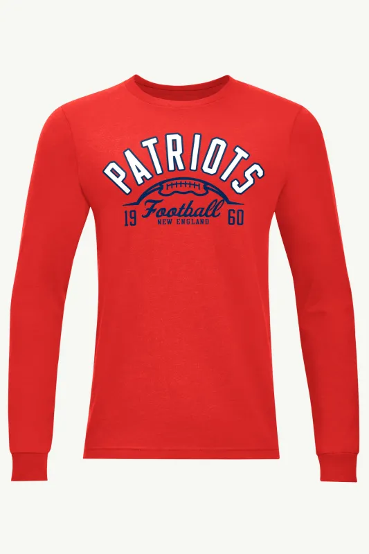 MENS NEW ENGLAND PATRIOTS HALF BALL LONG SLEEVE T SHIRT sold by Starter