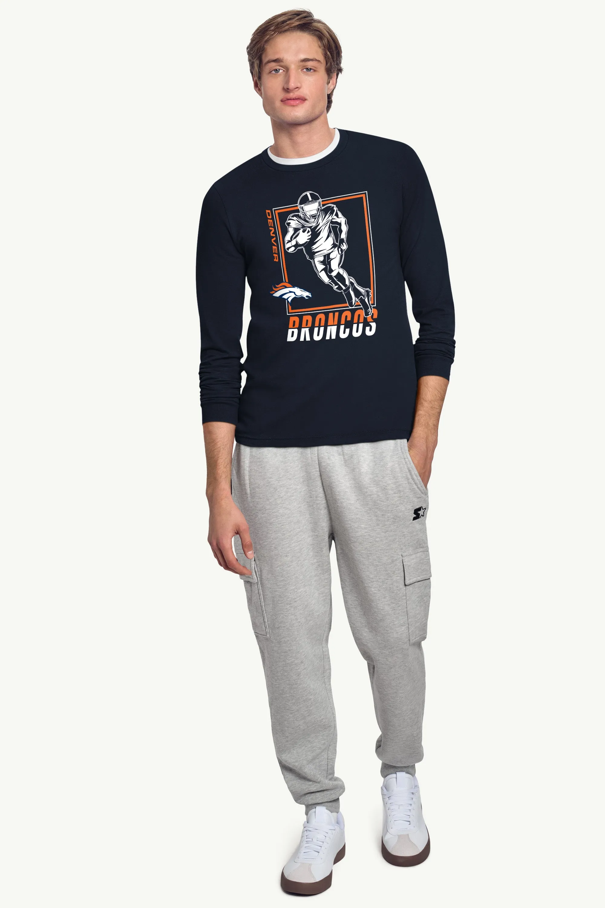 MENS DENVER BRONCOS PLAYER GRID LONG SLEEVE T SHIRT sold by Starter product image thumbnail 3