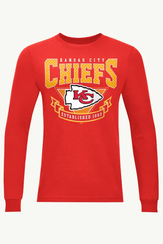 MENS KANSAS CITY CHIEFS 80s INSPIRED LONG SLEEVE T SHIRT sold by Starter