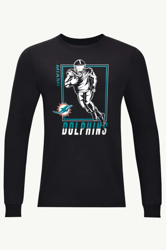 MENS MIAMI DOLPHINS PLAYER GRID TEAM LONG SLEEVE T SHIRT sold by Starter