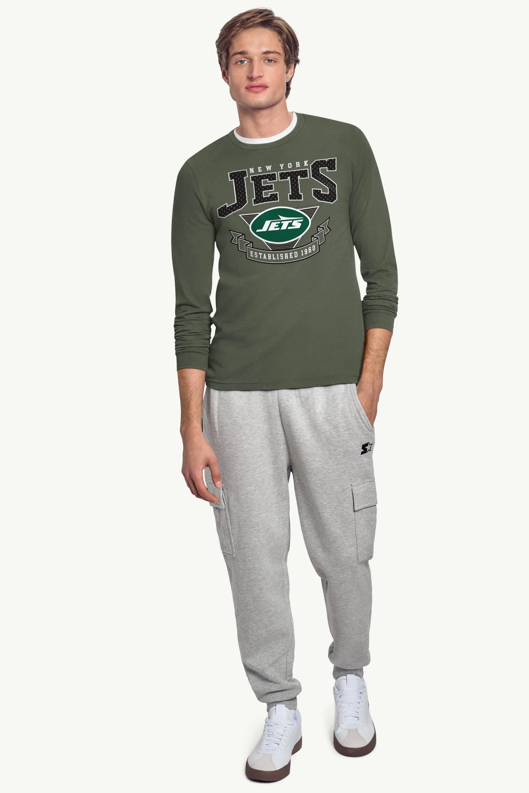 MENS NEW YORK JETS 80's INSPIRED LONG SLEEVE T SHIRT sold by Starter product image thumbnail 3