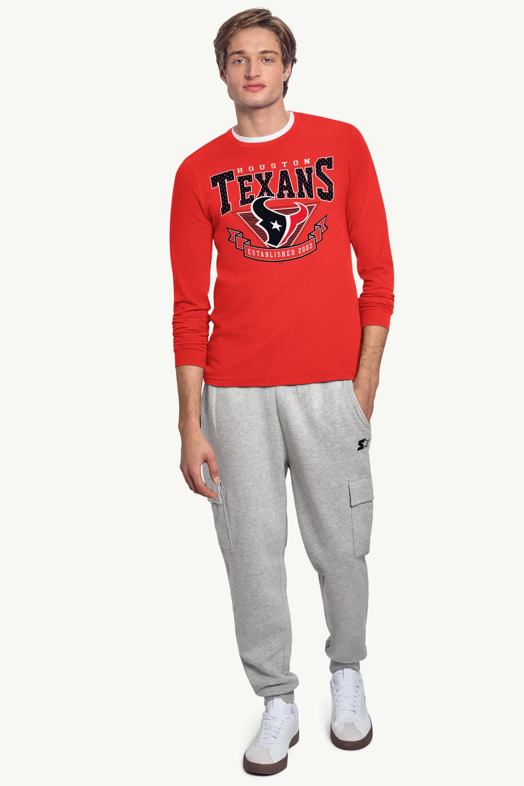 MENS HOUSTON TEXANS 80's INSPIRED LONG SLEEVE T SHIRT sold by Starter product image thumbnail 3