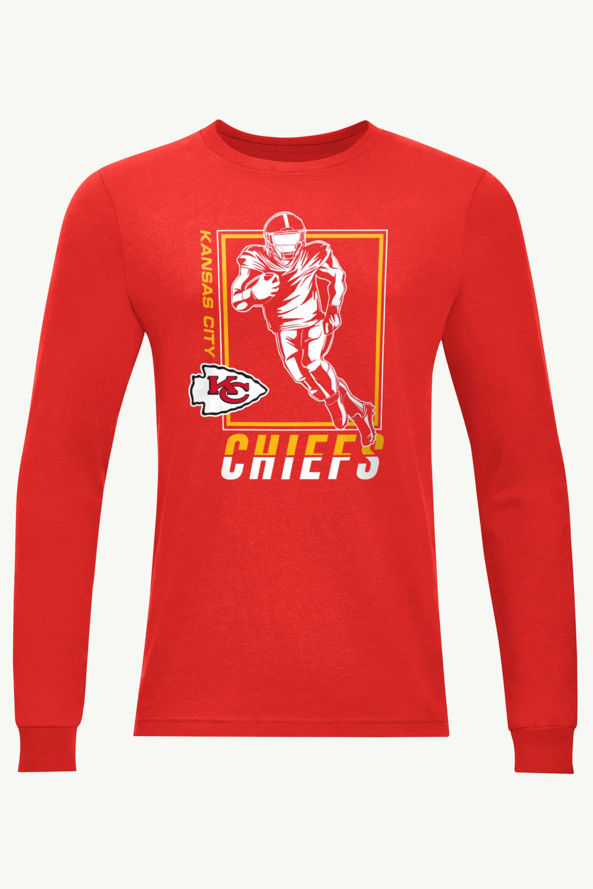 MENS KANSAS CITY CHIEFS PLAYER GRID LONG SLEEVE T SHIRT sold by Starter