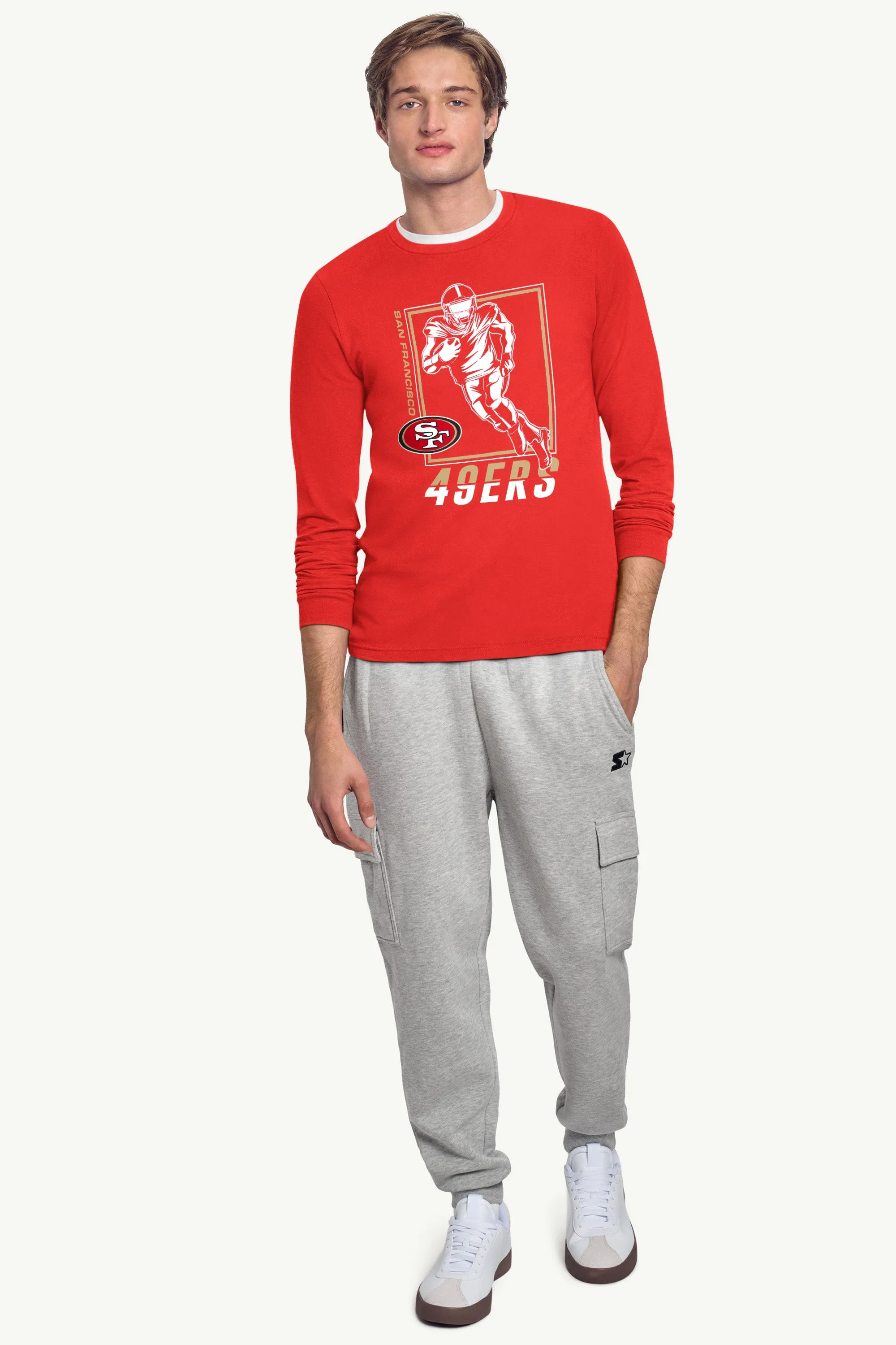 MENS SAN FRANCISCO 49ERs PLAYER GRID LONG SLEEVE T SHIRT sold by Starter product image thumbnail 3