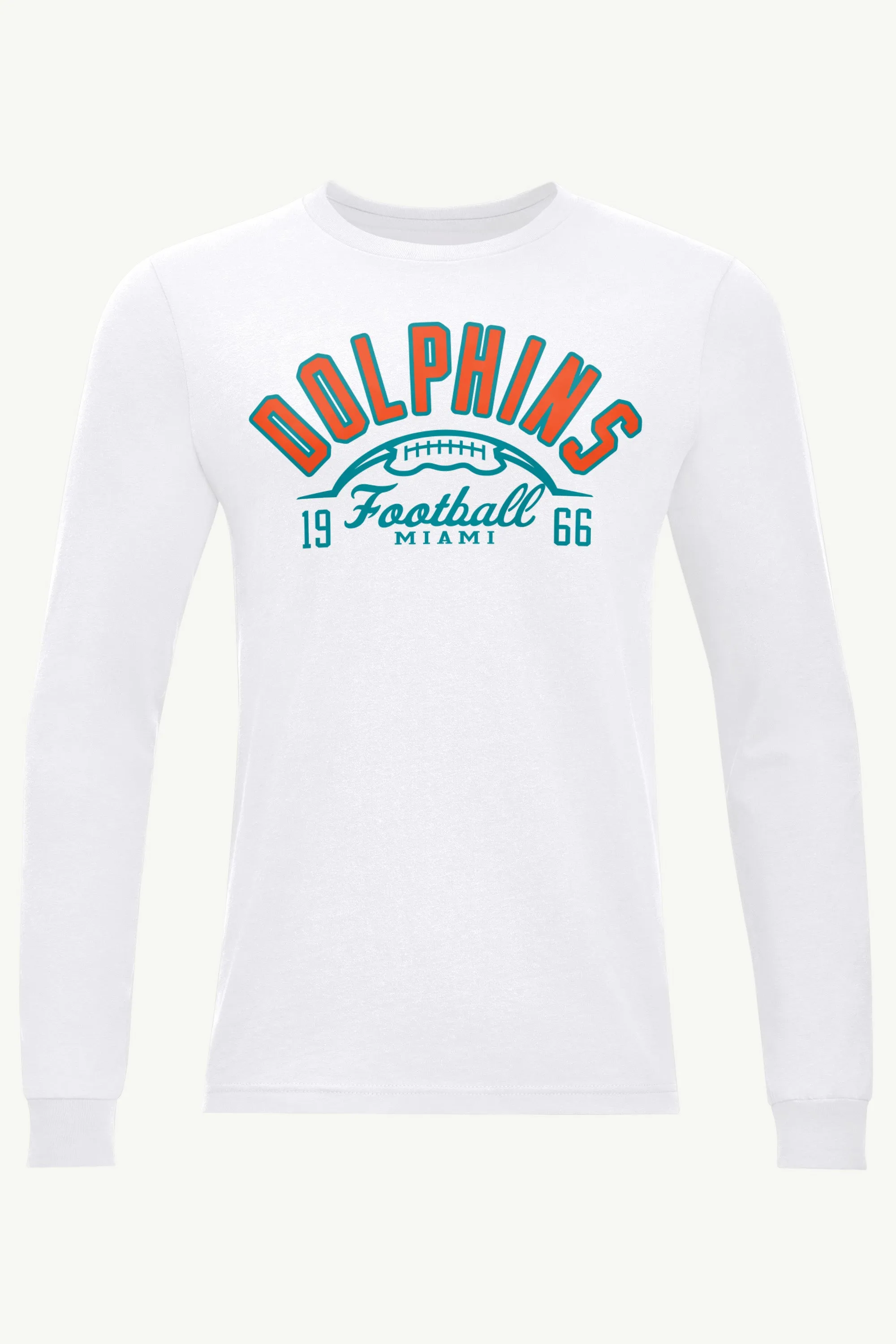MENS MIAMI DOLPHINS HALF BALL LONG SLEEVE T SHIRT sold by Starter