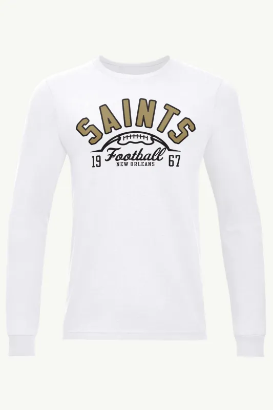 MENS NEW ORLEANS SAINTS HALF BALL LONG SLEEVE T SHIRT sold by Starter