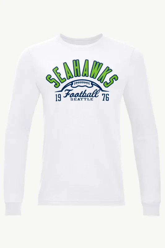 MENS SEATTLE SEAHAWKS HALF BALL LONG SLEEVE T SHIRT made by Starter