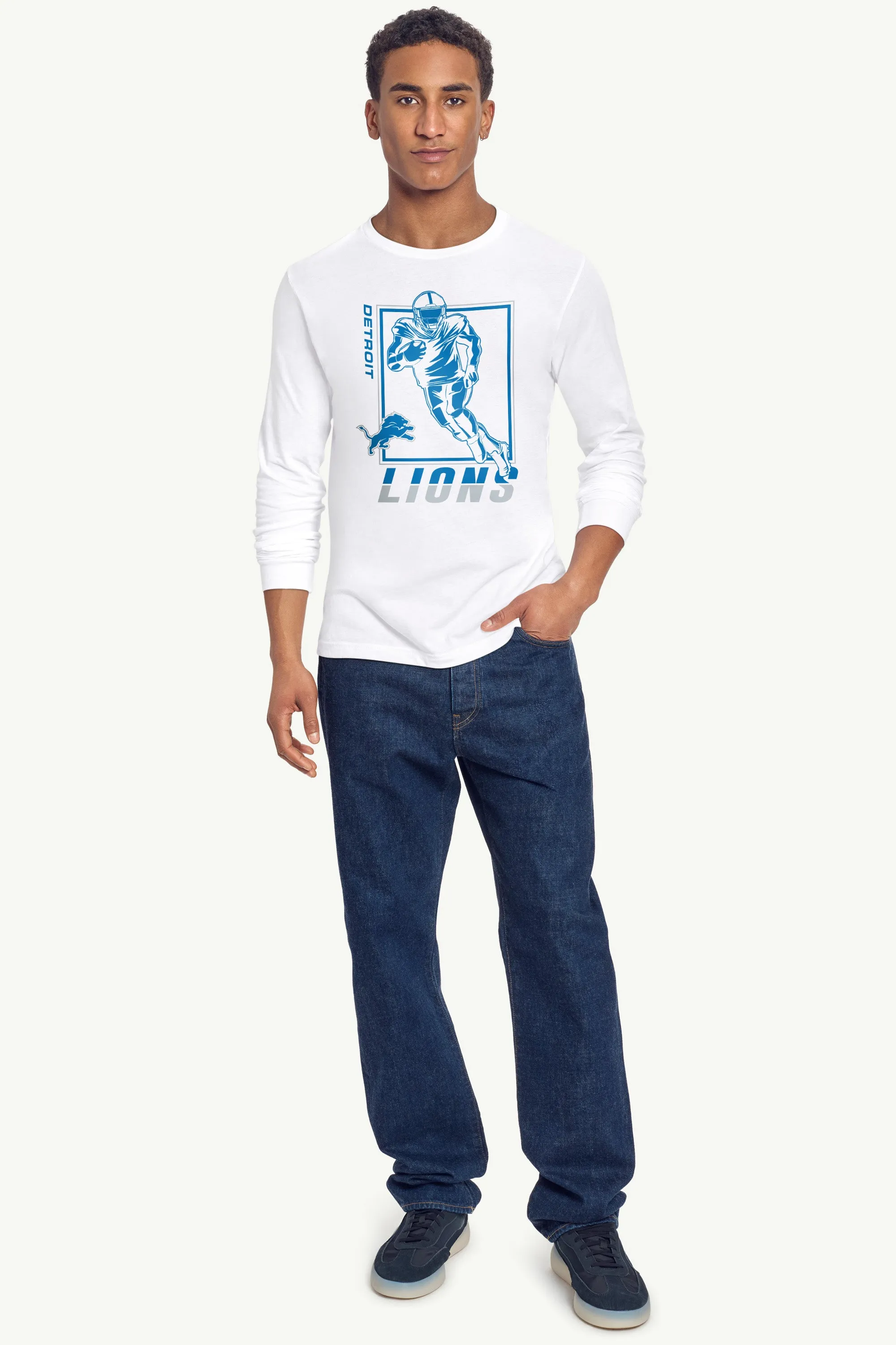 MENS DETROIT LIONS PLAYER GRID LONG SLEEVE T SHIRT sold by Starter product image thumbnail 3