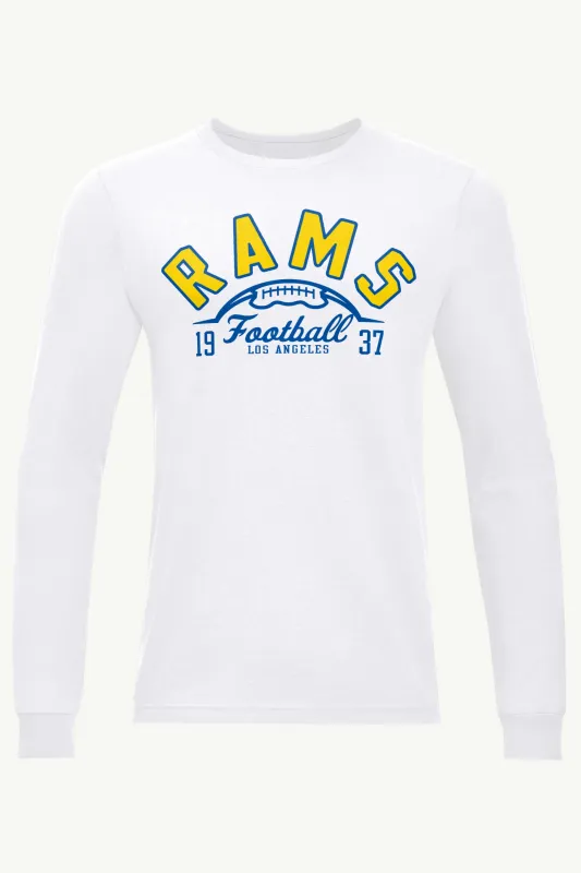 MENS LOS ANGELES RAMS HALF BALL LONG SLEEVE T SHIRT sold by Starter