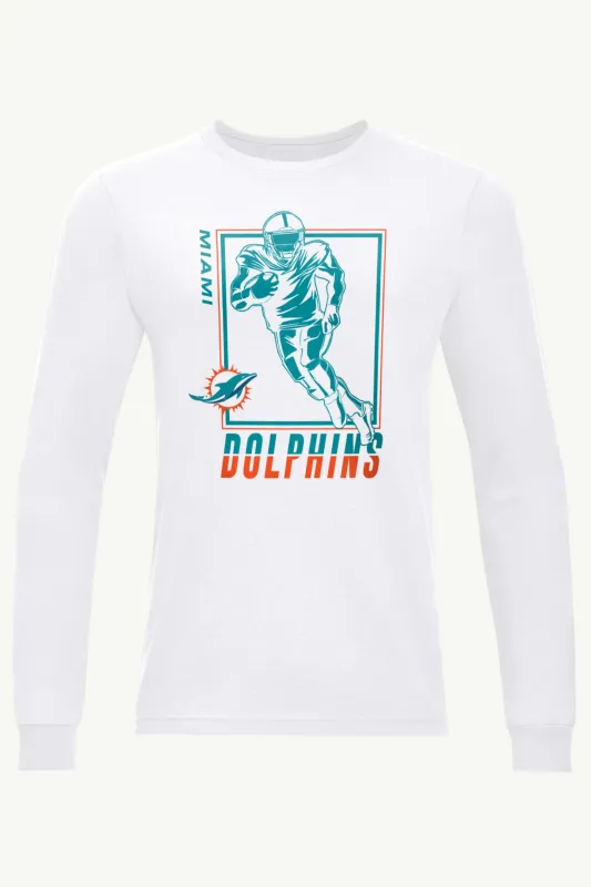 MENS MIAMI DOLPHINS PLAYER GRID LONG SLEEVE T SHIRT sold by Starter