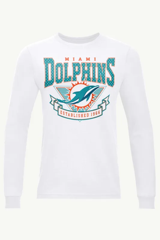 MENS MIAMI DOLPHINS 80's INSPIRED LONG SLEEVE T SHIRT sold by Starter