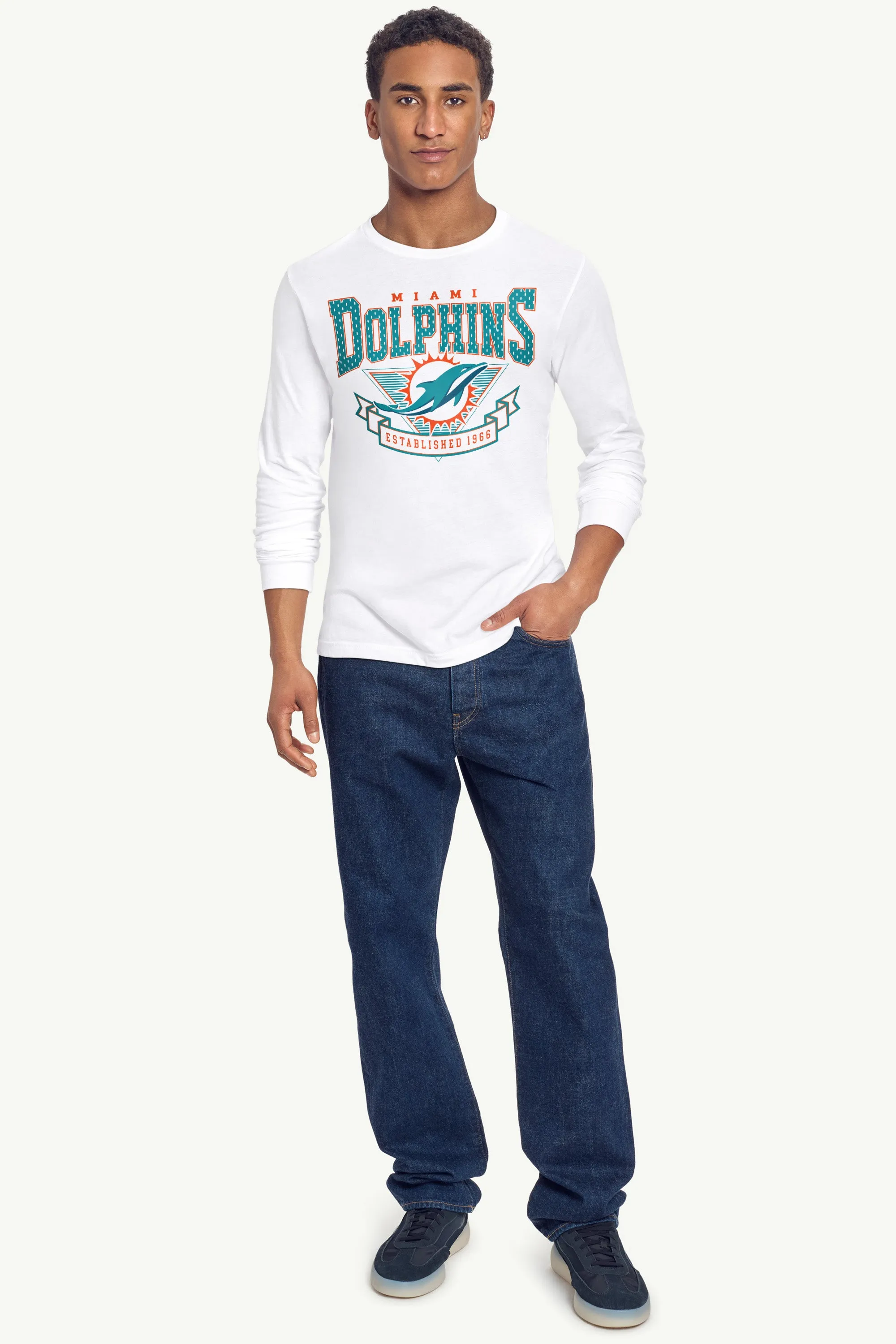 MENS MIAMI DOLPHINS 80's INSPIRED LONG SLEEVE T SHIRT sold by Starter product image thumbnail 3
