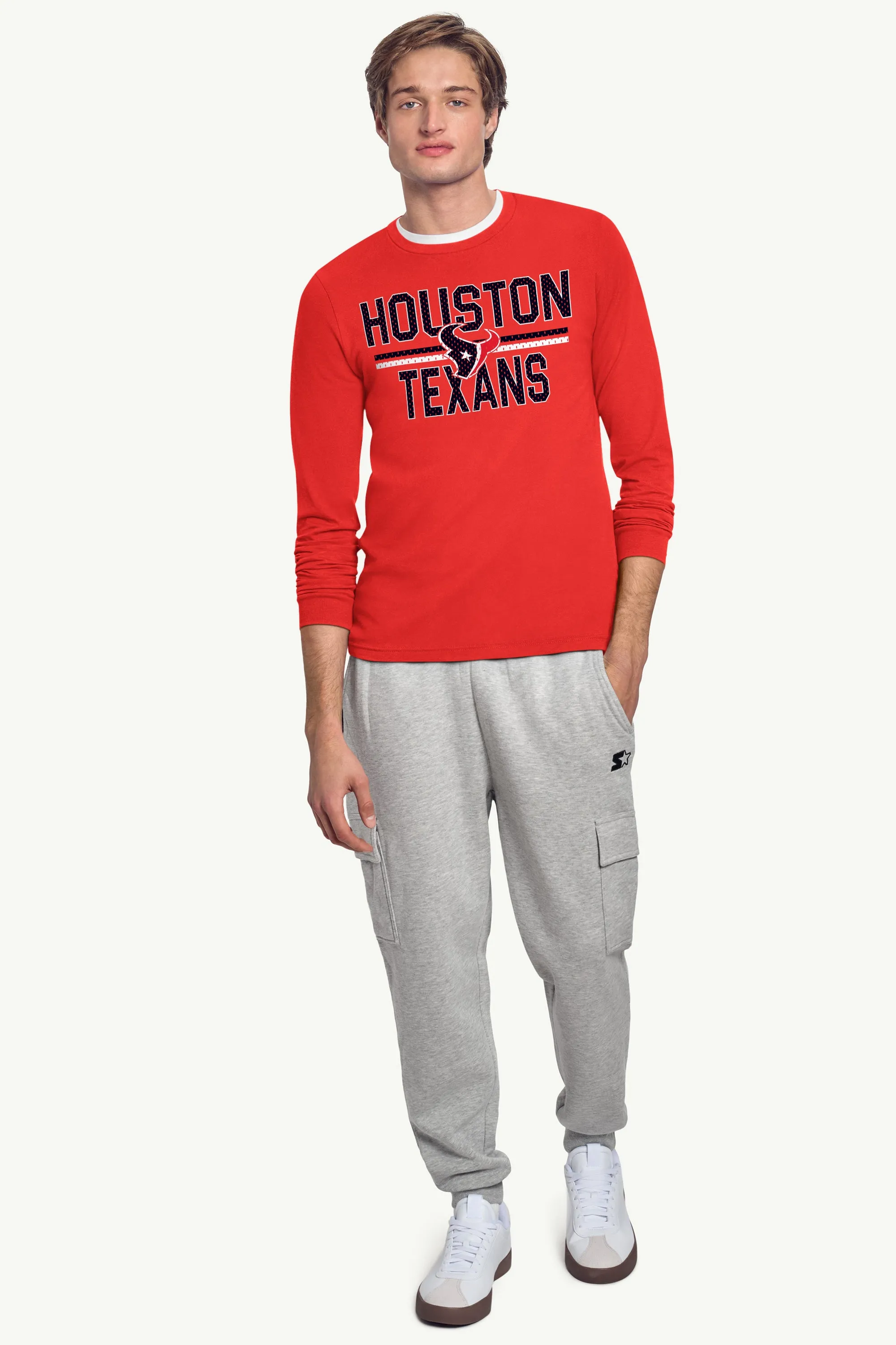 MENS HOUSTON TEXANS MESH LOOK LONG SLEEVE T SHIRT sold by Starter product image thumbnail 3