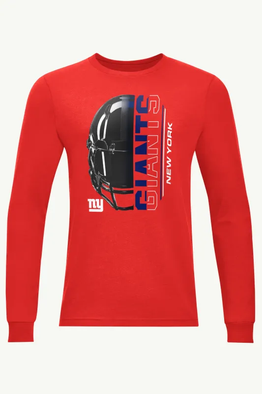 MENS NEW YORK GIANTS HALF HELMET LONG SLEEVE T SHIRT sold by Starter