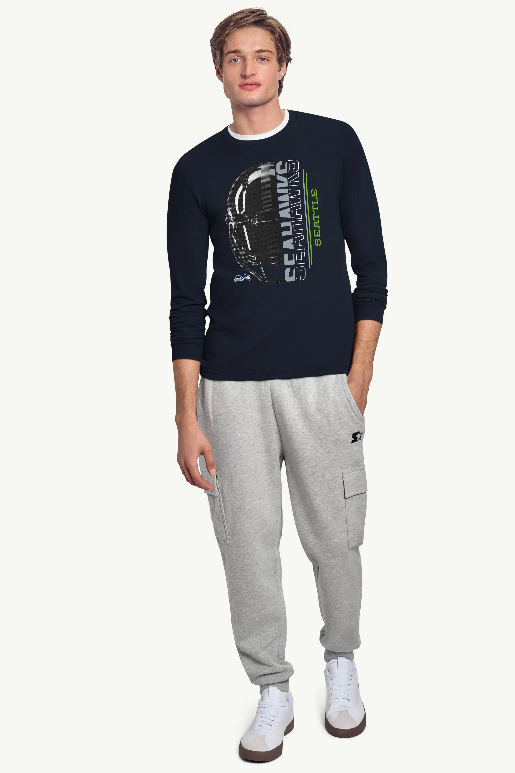 MENS SEATTLE SEAHAWKS HALF HELMET LONG SLEEVE T SHIRT sold by Starter product image thumbnail 3