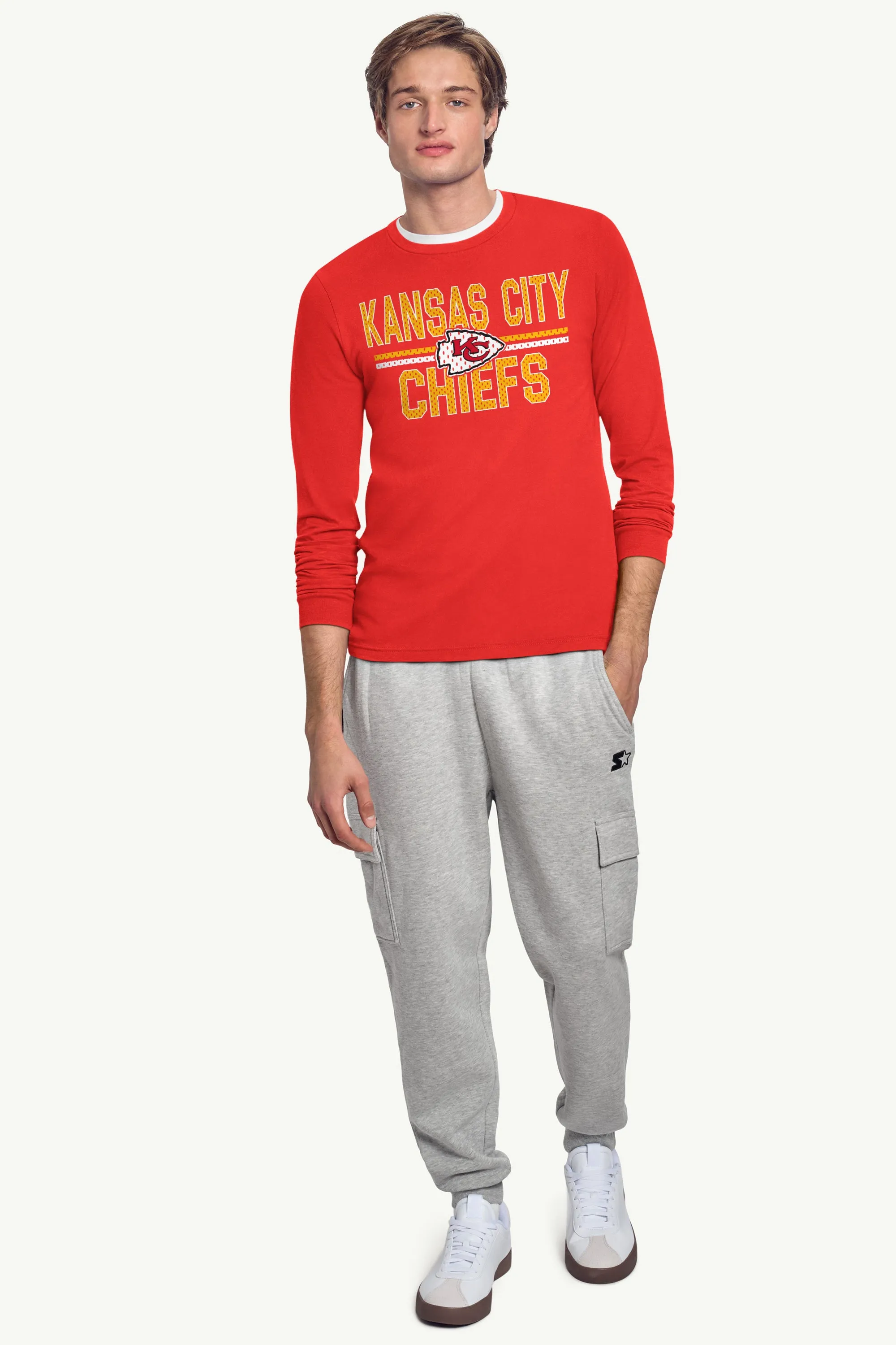 MENS KANSAS CITY CHIEFS MESH LOOK LONG SLEEVE T SHIRT sold by Starter product image thumbnail 3
