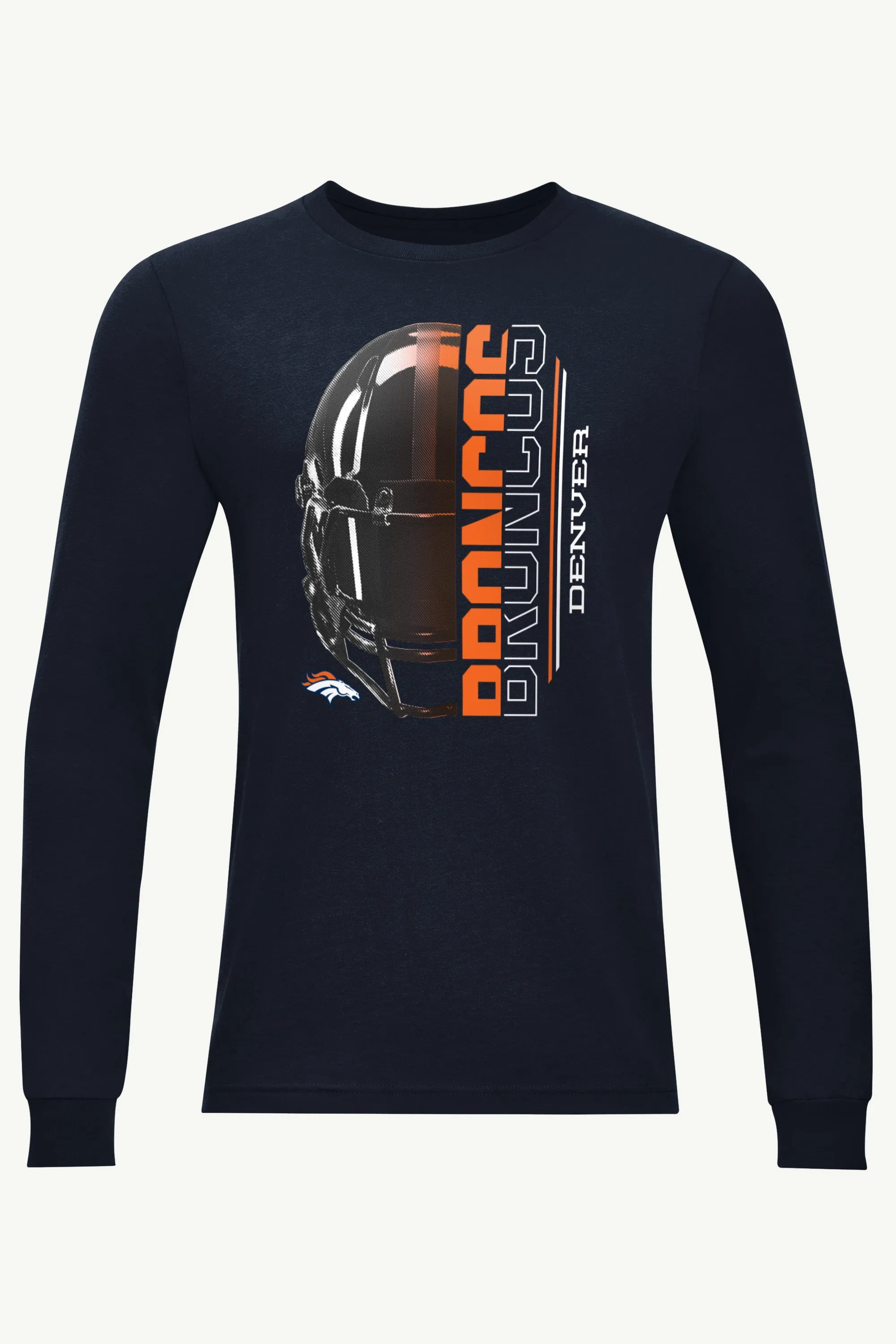MENS DENVER BRONCOS HALF HELMET LONG SLEEVE T SHIRT sold by Starter