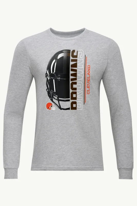 MENS CLEVELAND BROWNS HALF HELMET LONG SLEEVE T SHIRT sold by Starter