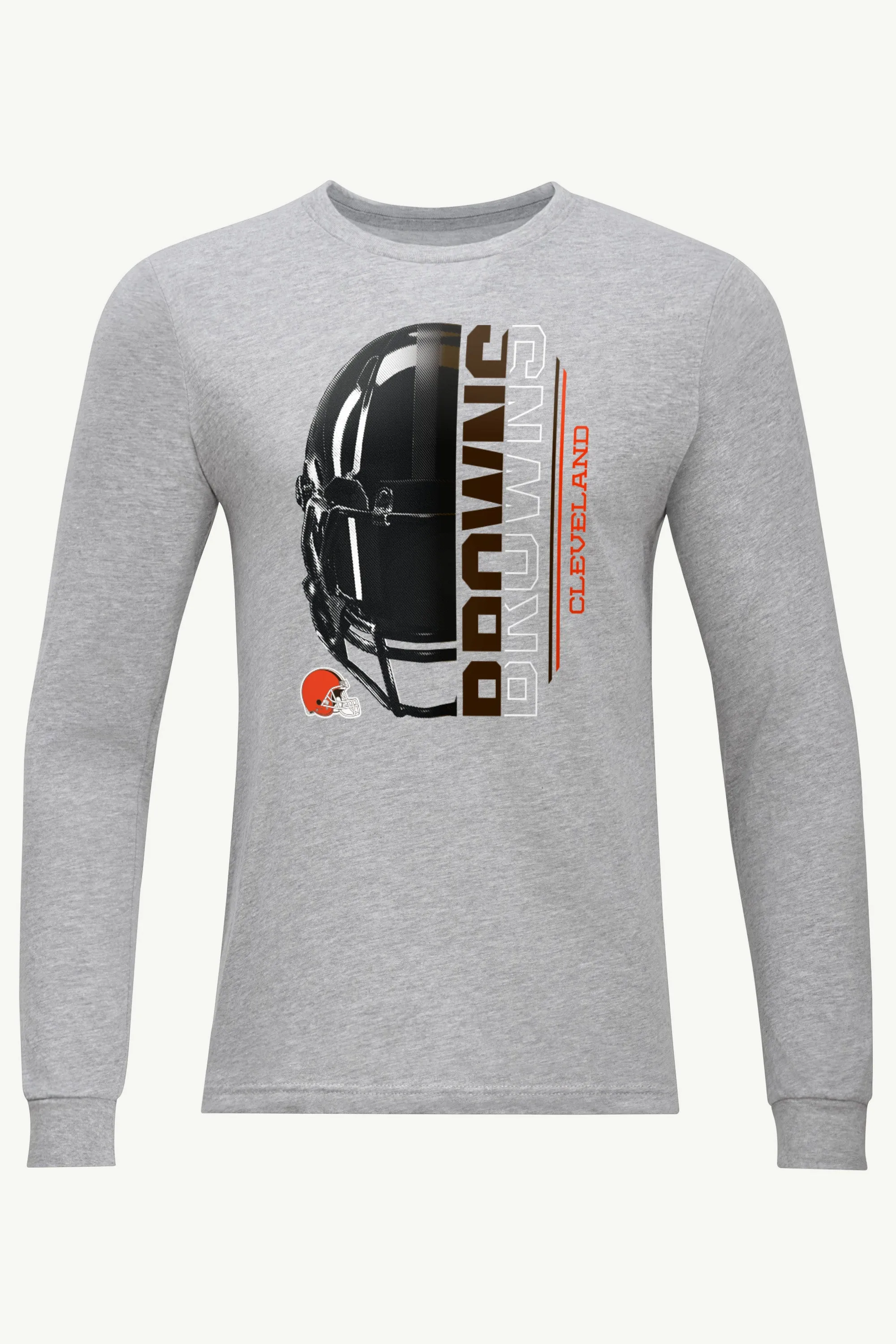 MENS CLEVELAND BROWNS HALF HELMET LONG SLEEVE T SHIRT sold by Starter