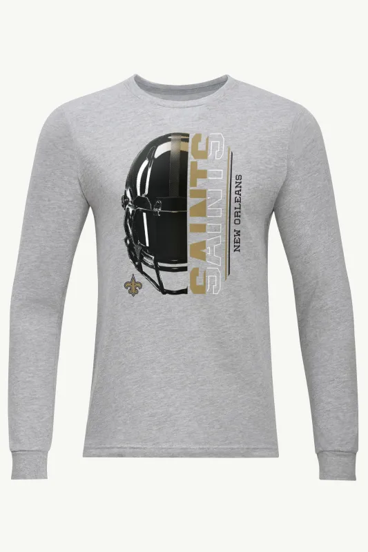 MENS NEW ORLEANS SAINTS HALF HELMET LONG SLEEVE T SHIRT sold by Starter