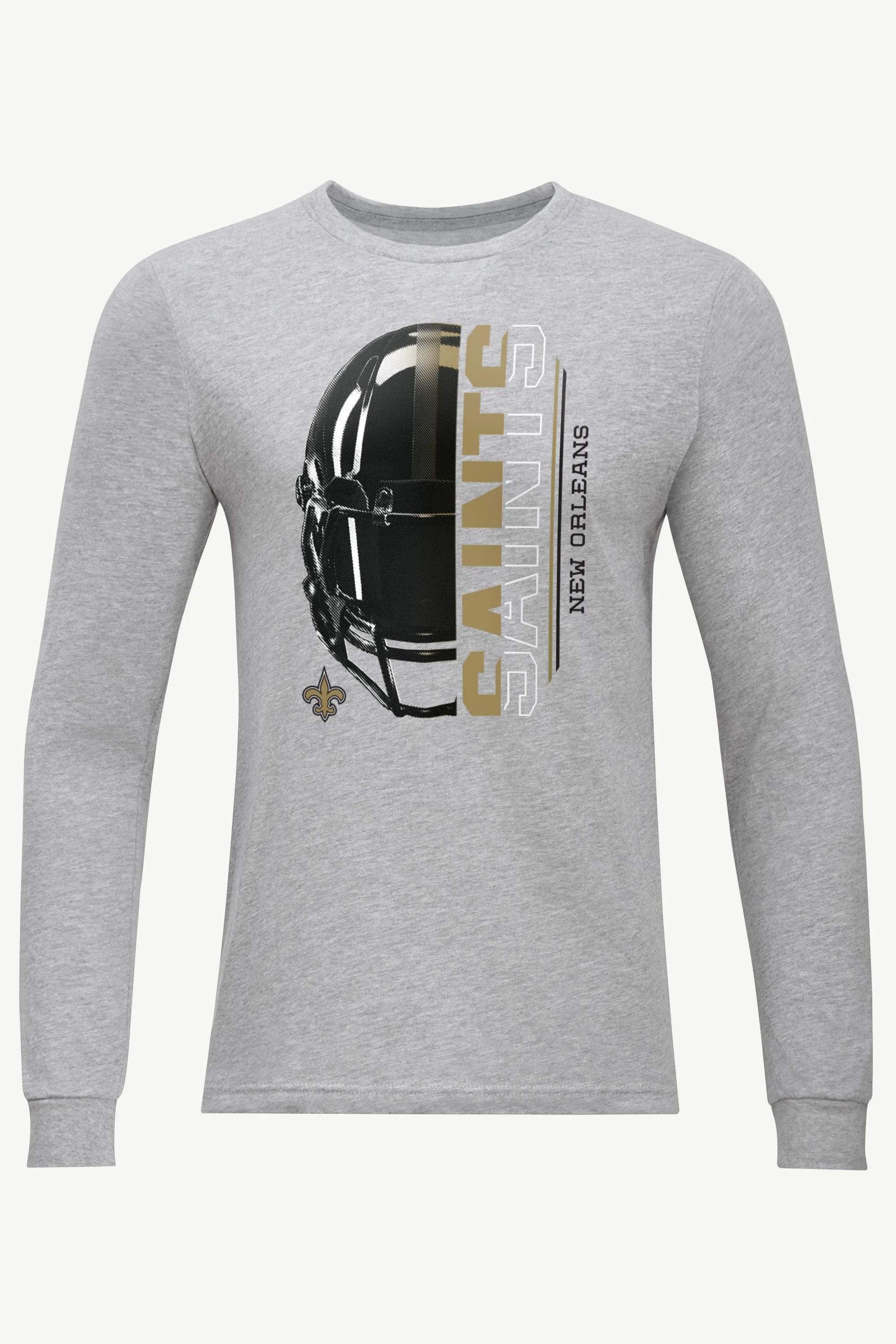 MENS NEW ORLEANS SAINTS HALF HELMET LONG SLEEVE T SHIRT sold by Starter