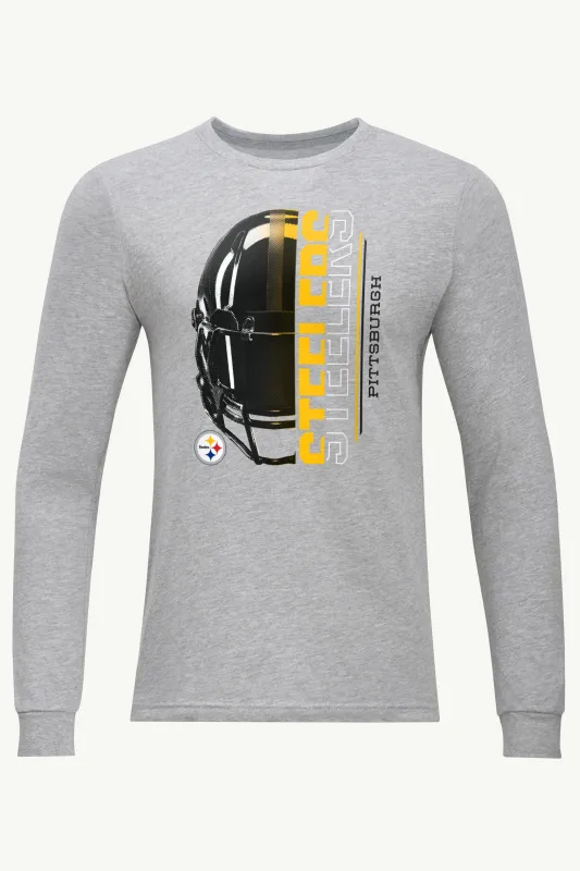 MENS PITTSBURGH STEELERS HALF HELMET LONG SLEEVE T SHIRT sold by Starter
