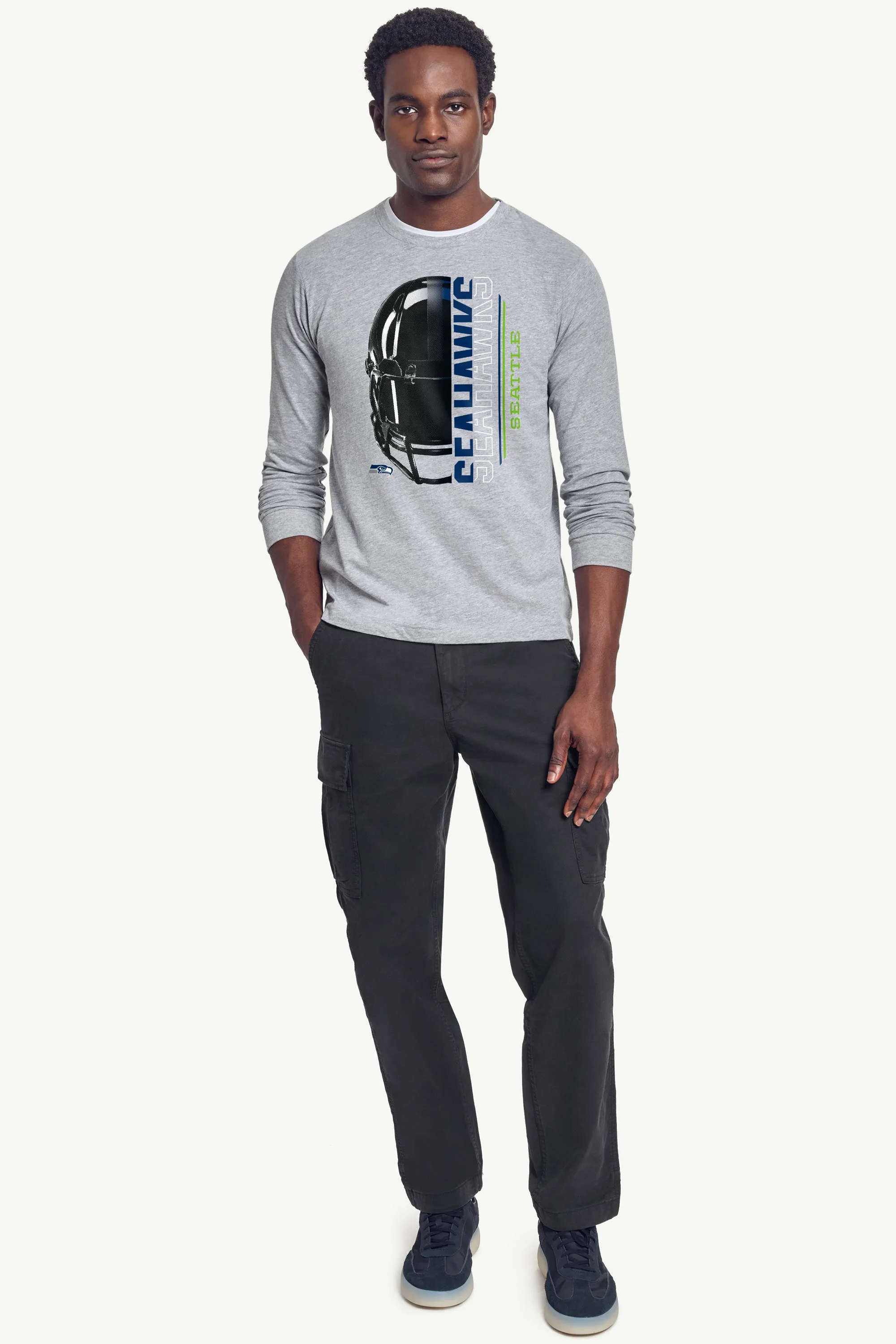 MENS SEATTLE SEAHAWKS HALF HELMET LONG SLEEVE T SHIRT sold by Starter product image thumbnail 3