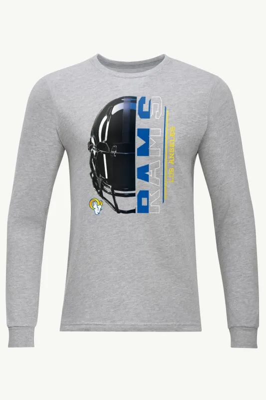 MENS LOS ANGELES RAMS HALF HELMET LONG SLEEVE T SHIRT sold by Starter