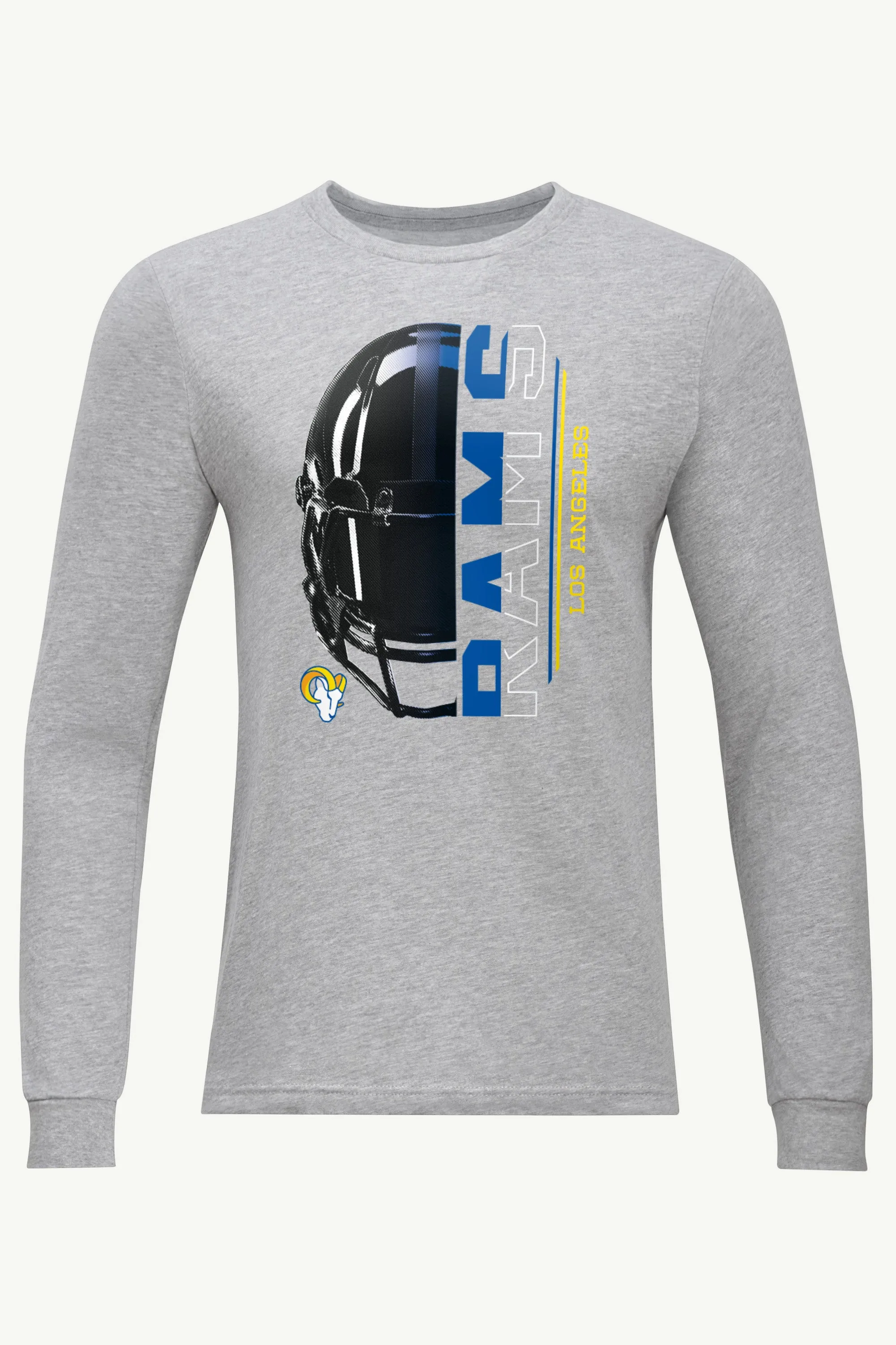 MENS LOS ANGELES RAMS HALF HELMET LONG SLEEVE T SHIRT sold by Starter