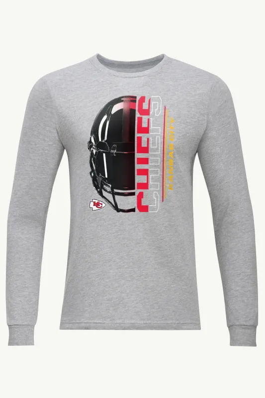 MENS KANSAS CITY CHIEFS HALF HELMET LONG SLEEVE T SHIRT sold by Starter