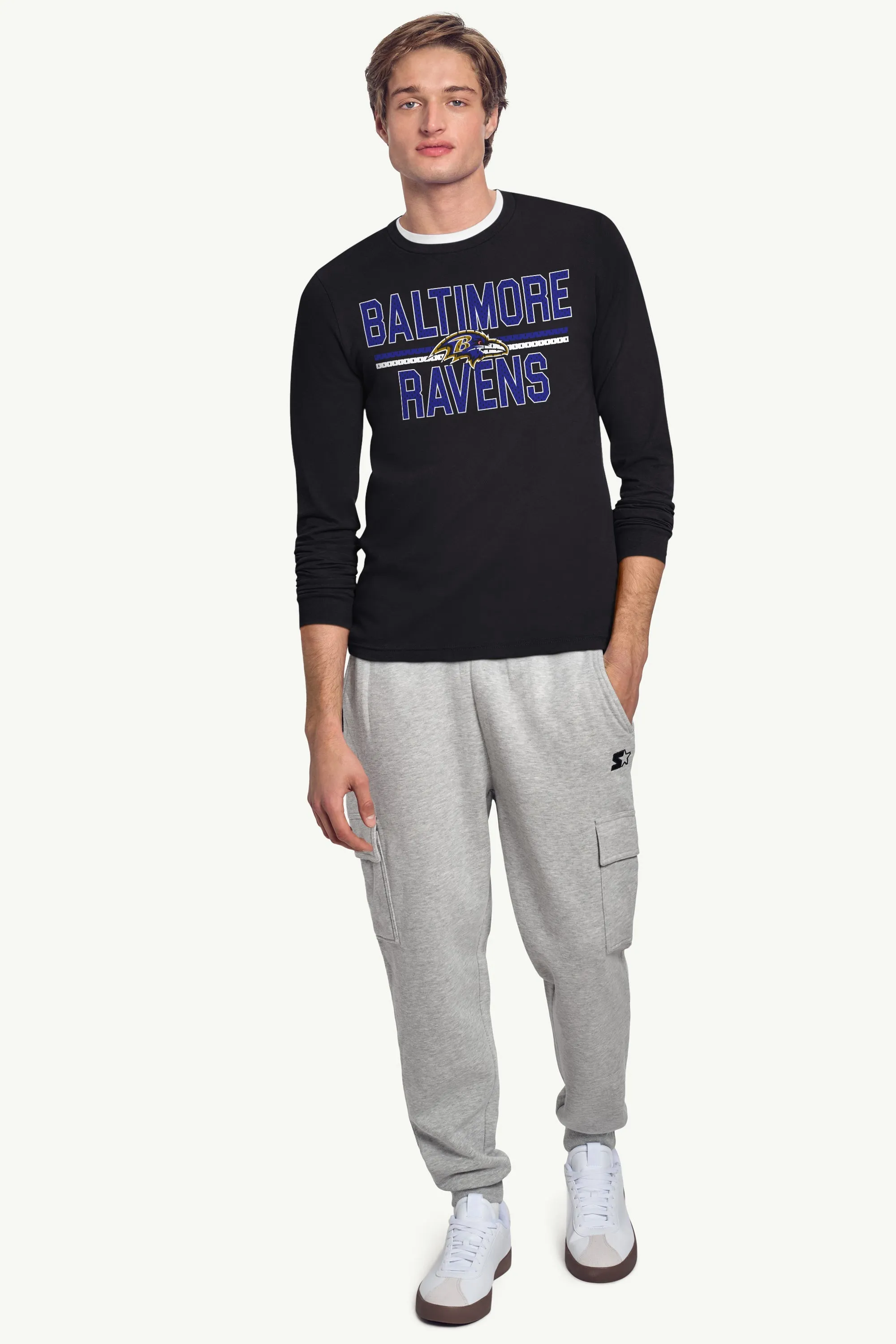 MENS BALTIMORE RAVENS MESH LOOK LONG SLEEVE T SHIRT sold by Starter product image thumbnail 3