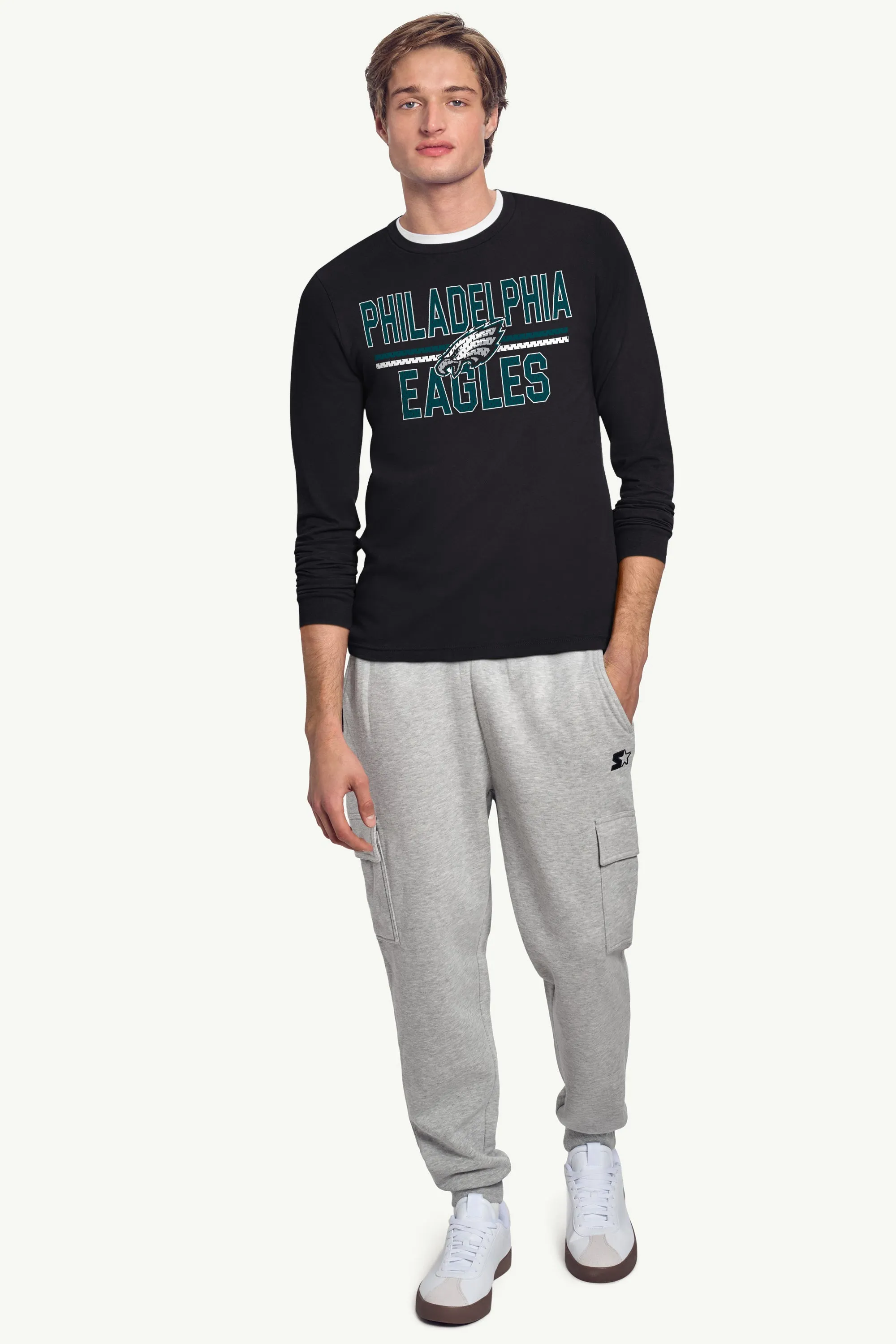 MENS PHILADELPHIA EAGLES MESH LOOK LONG SLEEVE T SHIRT sold by Starter product image thumbnail 3
