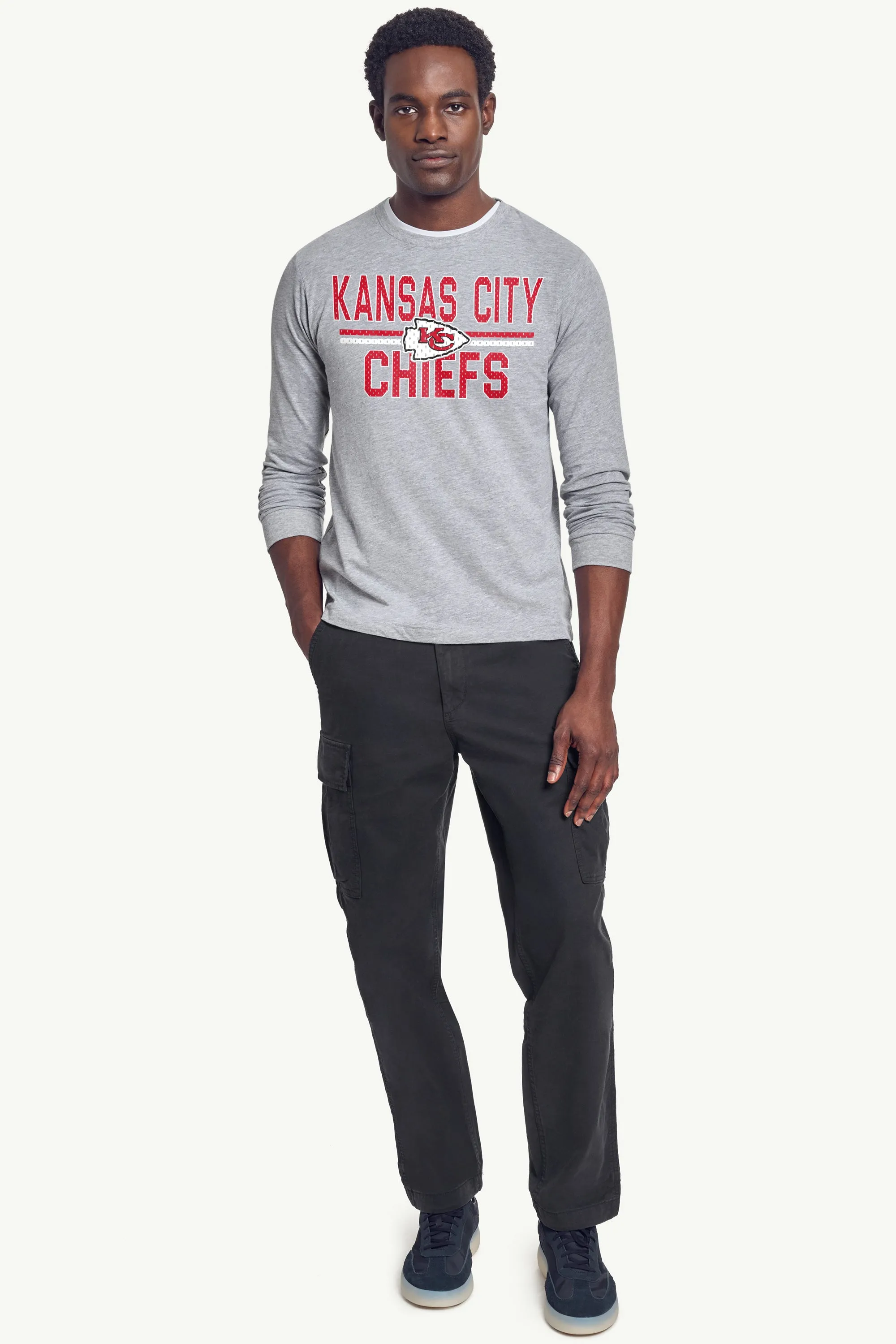 MENS KANSAS CITY CHIEFS MESH LOOK LONG SLEEVE T SHIRT sold by Starter product image thumbnail 3