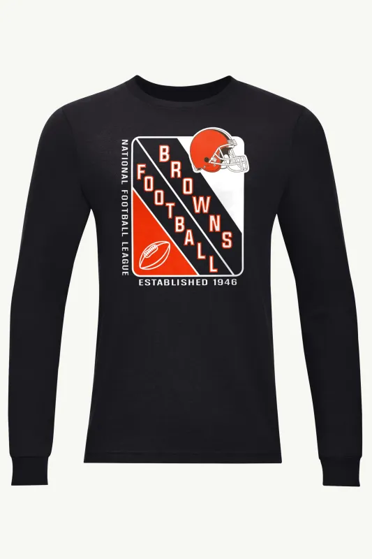 MENS CLEVELAND BROWNS SHIELD LOGO LONG SLEEVE T SHIRT sold by Starter