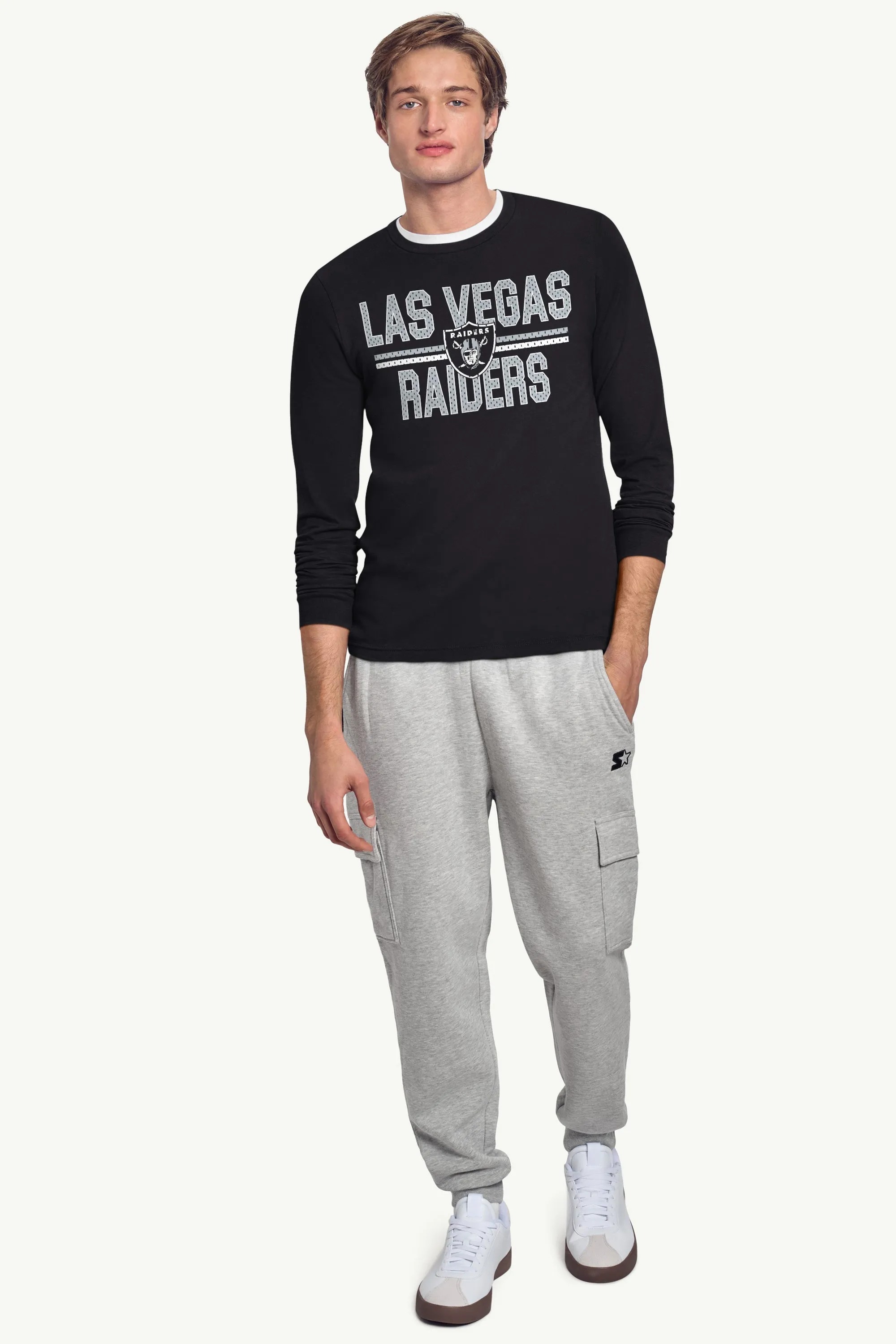 MENS LAS VEGAS RAIDERS MESH LOOK LONG SLEEVE T SHIRT sold by Starter product image thumbnail 3