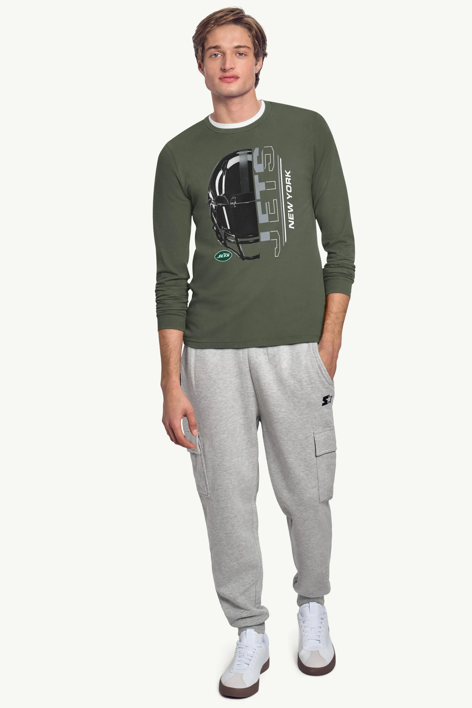 MENS NEW YORK JETS HALF HELMET LONG SLEEVE T SHIRT sold by Starter product image thumbnail 3