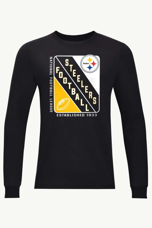 MENS PITTSBURGH STEELERS SHIELD LOGO LONG SLEEVE T SHIRT made by Starter