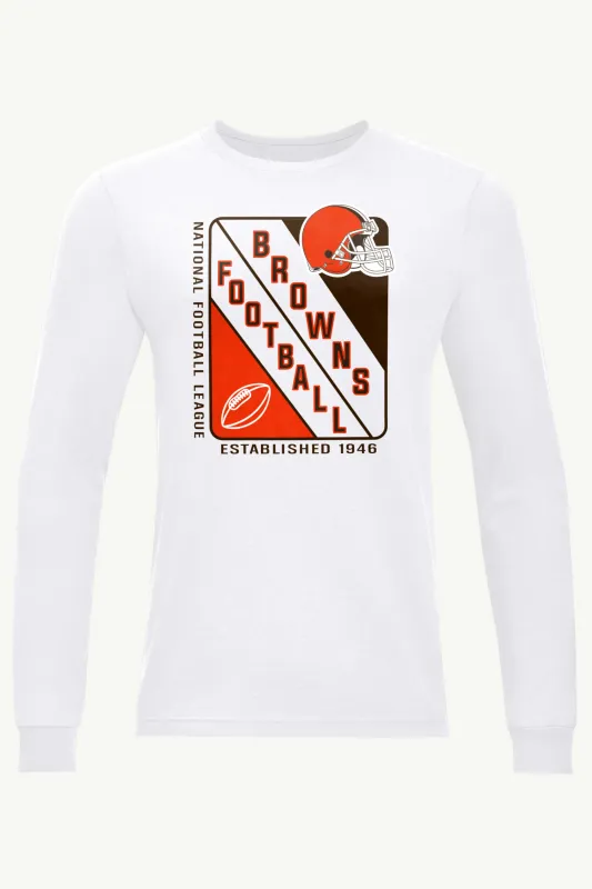 MENS CLEVELAND BROWNS SHIELD LOGO LONG SLEEVE T SHIRT sold by Starter