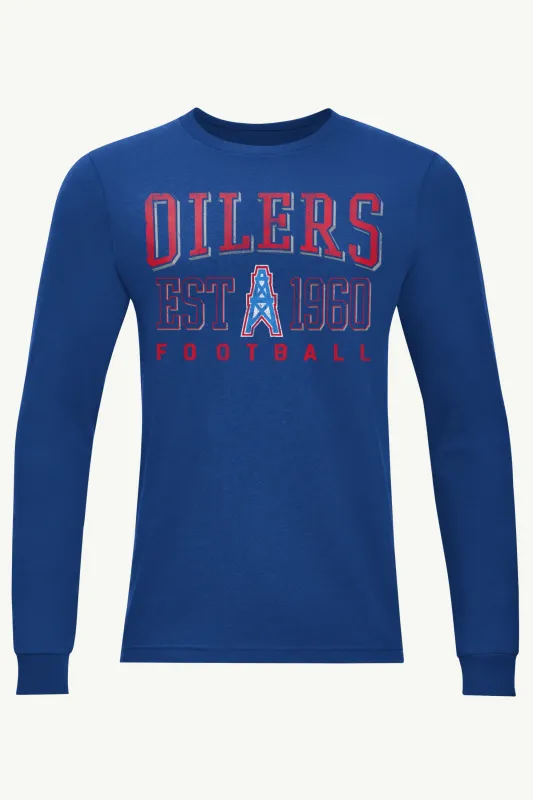 MENS HOUSTON OILERS RETRO LONG SLEEVE T SHIRT sold by Starter